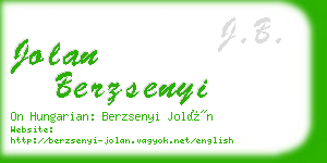 jolan berzsenyi business card